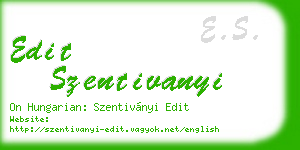 edit szentivanyi business card